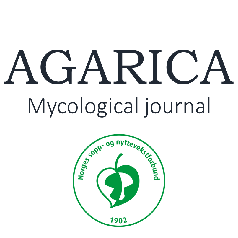 Logo: Agarica. Mycological journal. The Norwegian association for mycology and foraging, 1902.